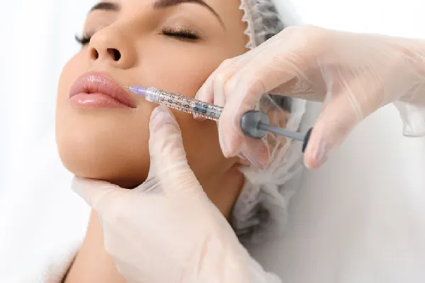 A close-up of soft tissue filler treatment enhancing facial volume and reducing wrinkles for a youthful look.