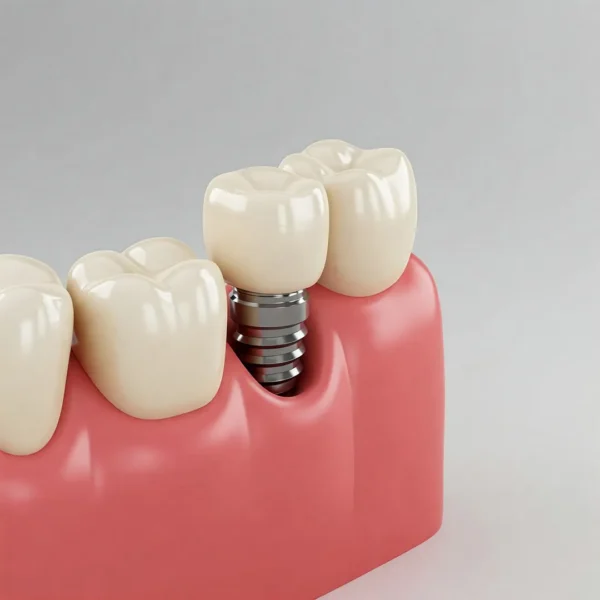 Illustration depicting a loose dental implant.